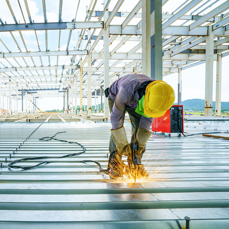 structural steel bar joist and decking